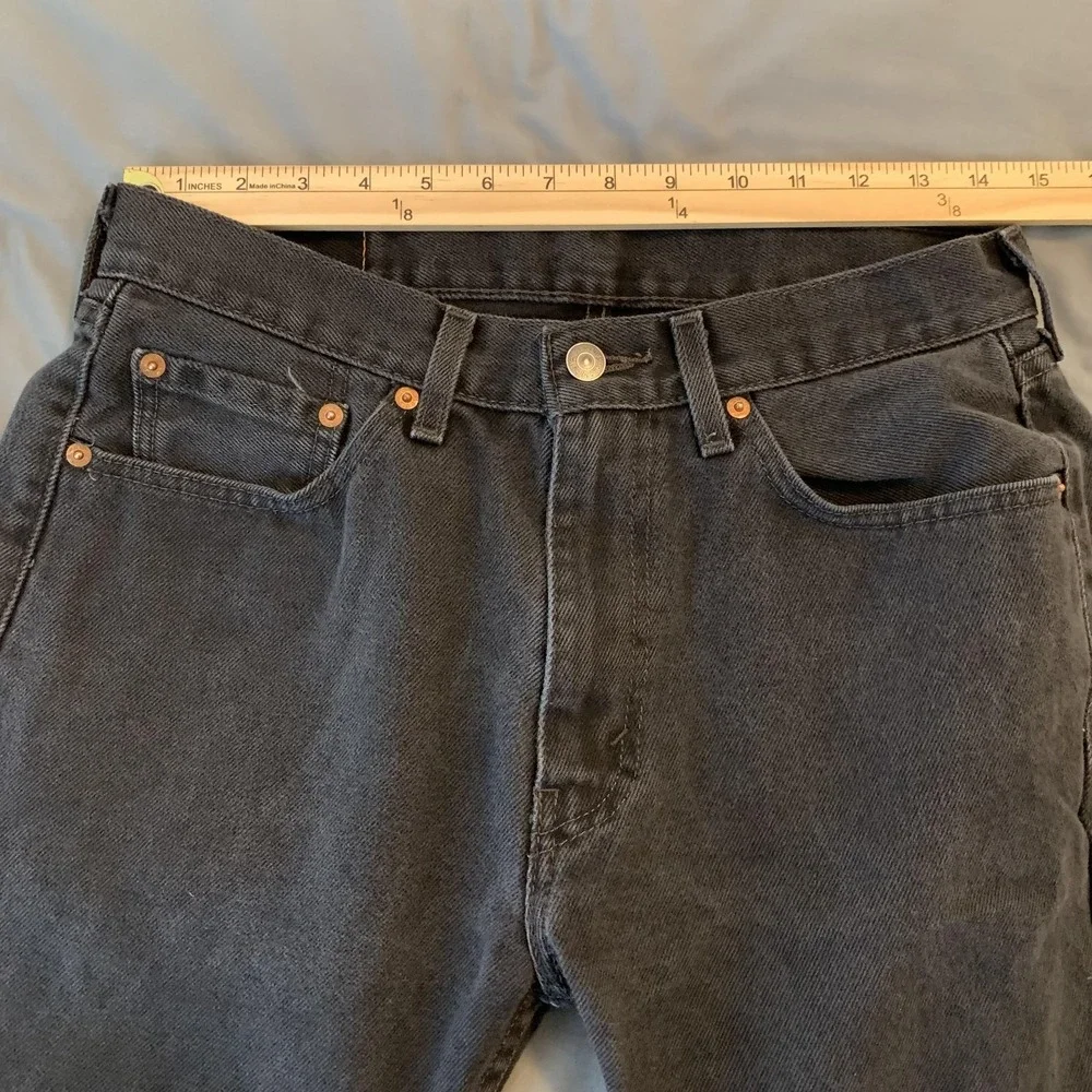 Levis 505 Jeans Mens 32x30 Gray Charcoal Wash Straight Leg Denim‎ Regular Fit
